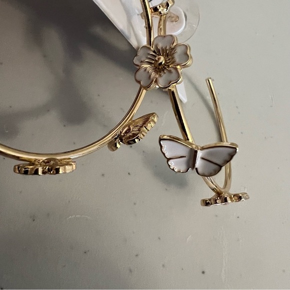 SUGARFIX by BaubleBar Butterfly/Flower Hoop Earrings - Picture 6 of 6